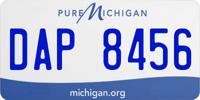 MI license plate DAP8456