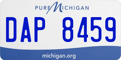 MI license plate DAP8459