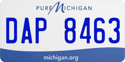 MI license plate DAP8463