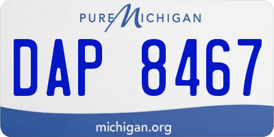 MI license plate DAP8467