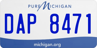MI license plate DAP8471