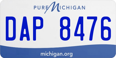 MI license plate DAP8476