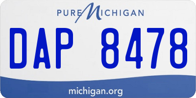 MI license plate DAP8478