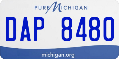 MI license plate DAP8480