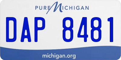 MI license plate DAP8481