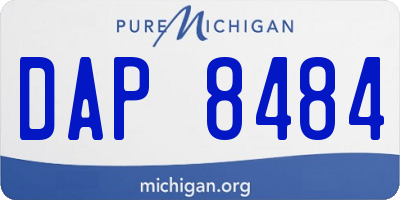 MI license plate DAP8484
