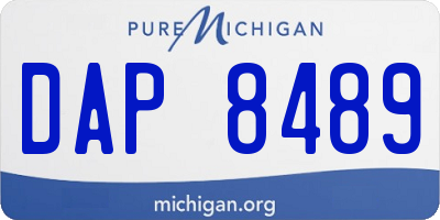 MI license plate DAP8489