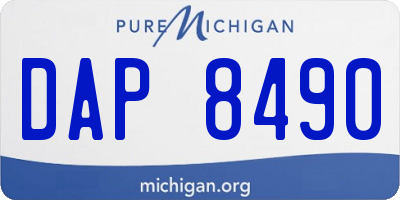 MI license plate DAP8490