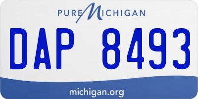 MI license plate DAP8493