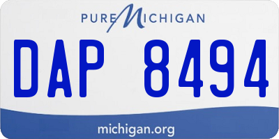MI license plate DAP8494