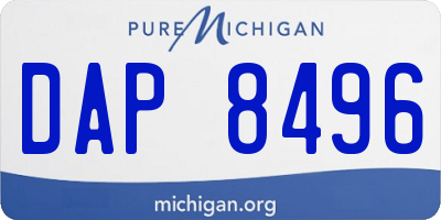 MI license plate DAP8496