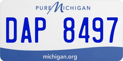 MI license plate DAP8497