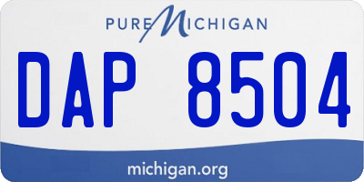 MI license plate DAP8504