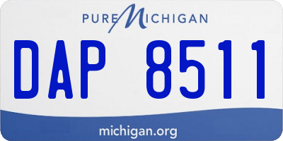 MI license plate DAP8511