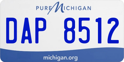 MI license plate DAP8512