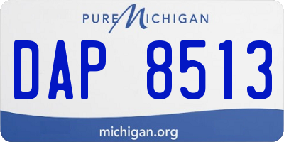 MI license plate DAP8513
