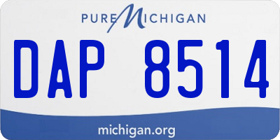 MI license plate DAP8514