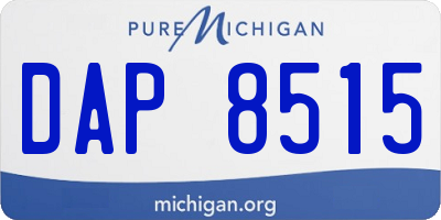 MI license plate DAP8515