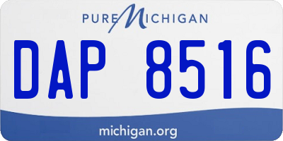 MI license plate DAP8516