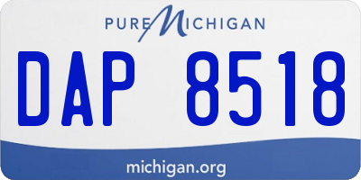 MI license plate DAP8518