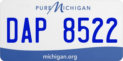 MI license plate DAP8522