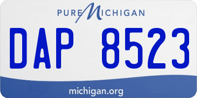 MI license plate DAP8523