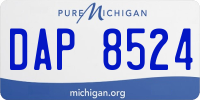 MI license plate DAP8524