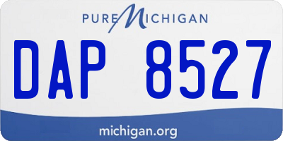 MI license plate DAP8527