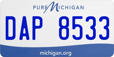 MI license plate DAP8533
