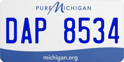 MI license plate DAP8534