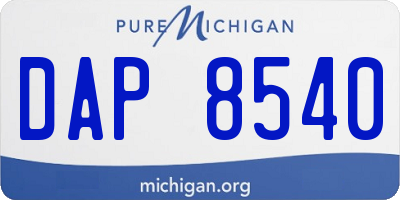 MI license plate DAP8540
