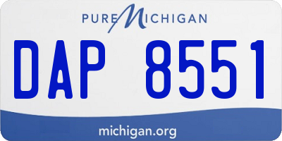 MI license plate DAP8551