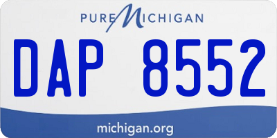 MI license plate DAP8552