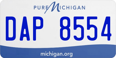 MI license plate DAP8554