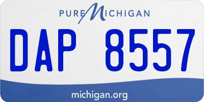 MI license plate DAP8557