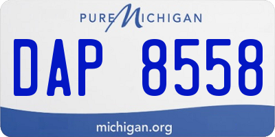 MI license plate DAP8558