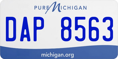 MI license plate DAP8563