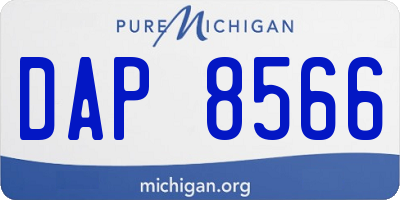 MI license plate DAP8566