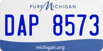 MI license plate DAP8573