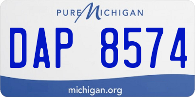 MI license plate DAP8574