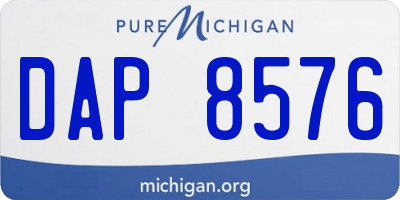 MI license plate DAP8576