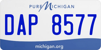 MI license plate DAP8577