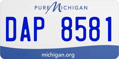 MI license plate DAP8581