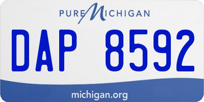 MI license plate DAP8592