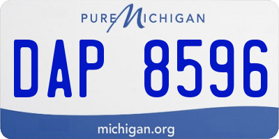 MI license plate DAP8596