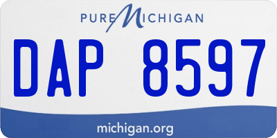 MI license plate DAP8597