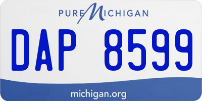 MI license plate DAP8599