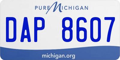 MI license plate DAP8607