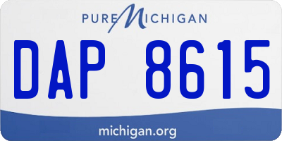 MI license plate DAP8615