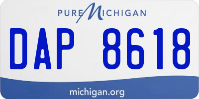 MI license plate DAP8618